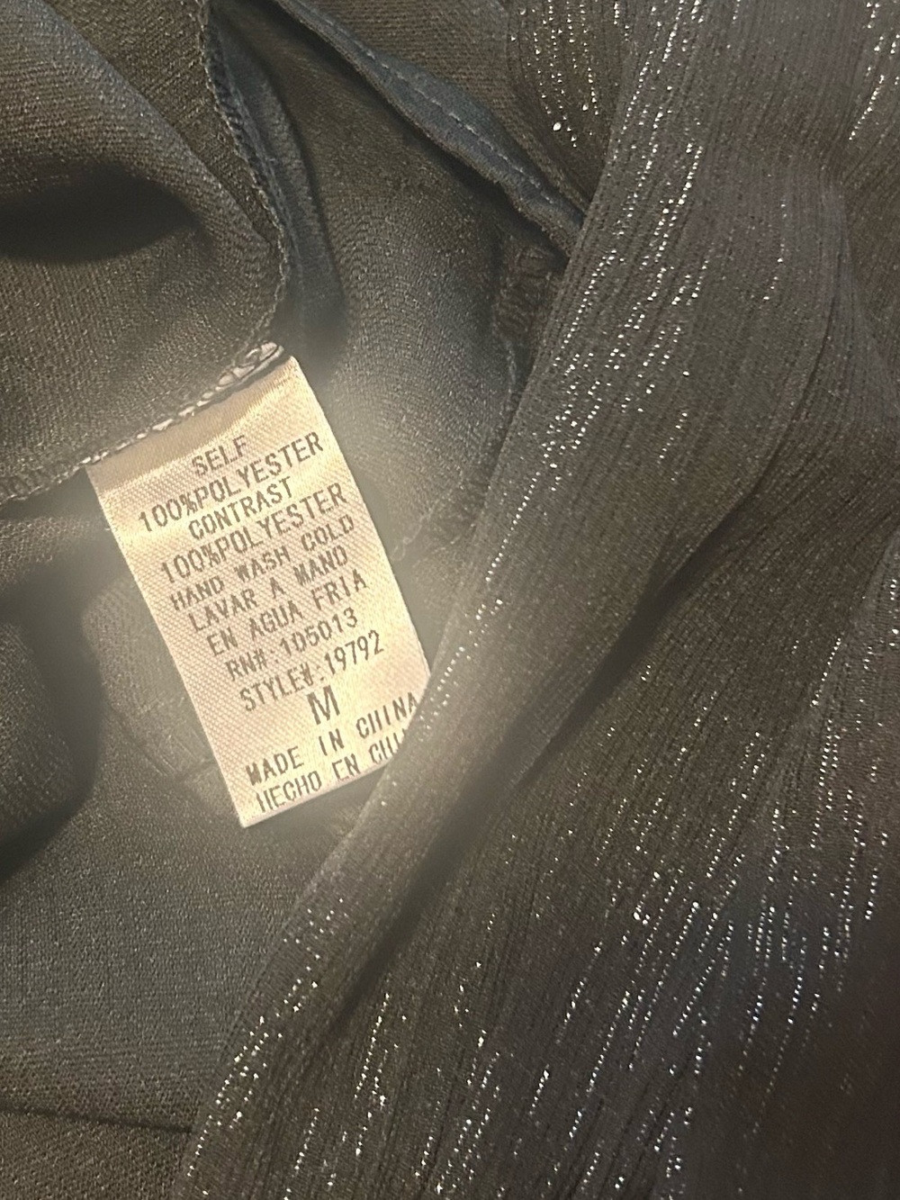 NWT ANDREE BY UNIT Black Sparkle Sheer Sleeve Top - Picture 5 of 5